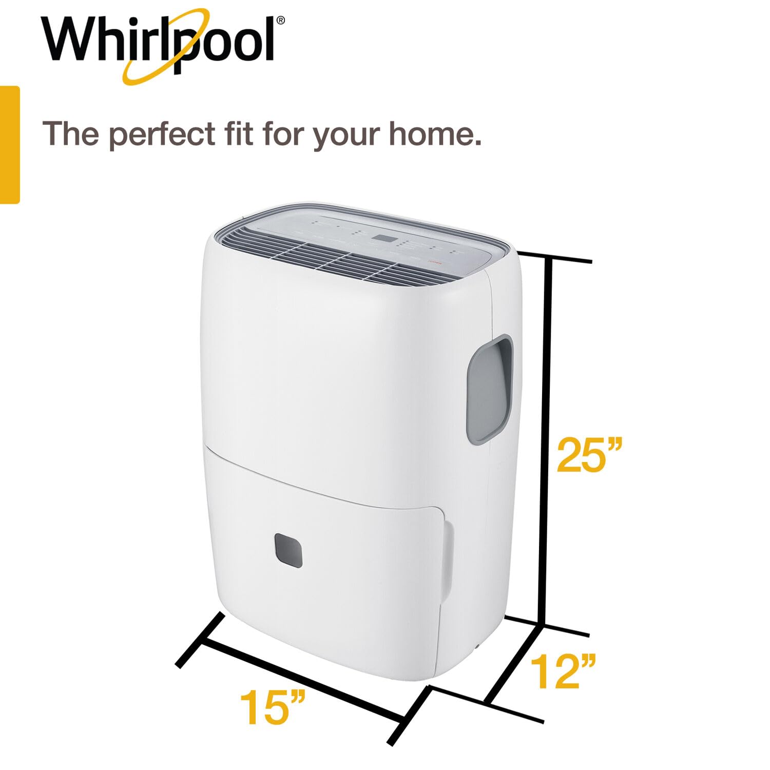 Whirlpool 20-Pint Portable Dehumidifier with Auto-Shutoff & Timer, Home Dehumidifier and Moisture Absorber For Basement, Garage, Living Room in White ANM Liquidation