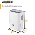 Whirlpool 20-Pint Portable Dehumidifier with Auto-Shutoff & Timer, Home Dehumidifier and Moisture Absorber For Basement, Garage, Living Room in White ANM Liquidation