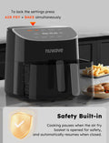 Nuwave Brio Plus 8 Qt Air Fryer, PFAS Free, New & Improved, Digital Touch Screen, Cool White Display, 50°F~400°F in Precise 5°, 5 Cook Functions, 100 Presets & 50 Memory, 3 Wattages 700, 1500, 1800 ANM Liquidation