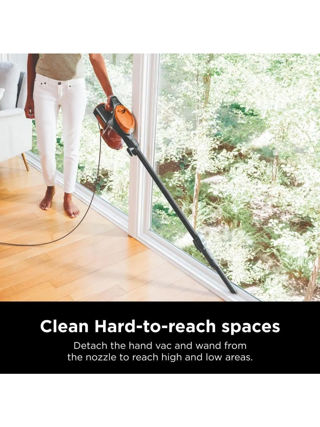 Shark Rocket HV302 Ultra-Light Corded Bagless Vacuum for Carpet and Hard Floor Cleaning with Swivel Steering, Orange