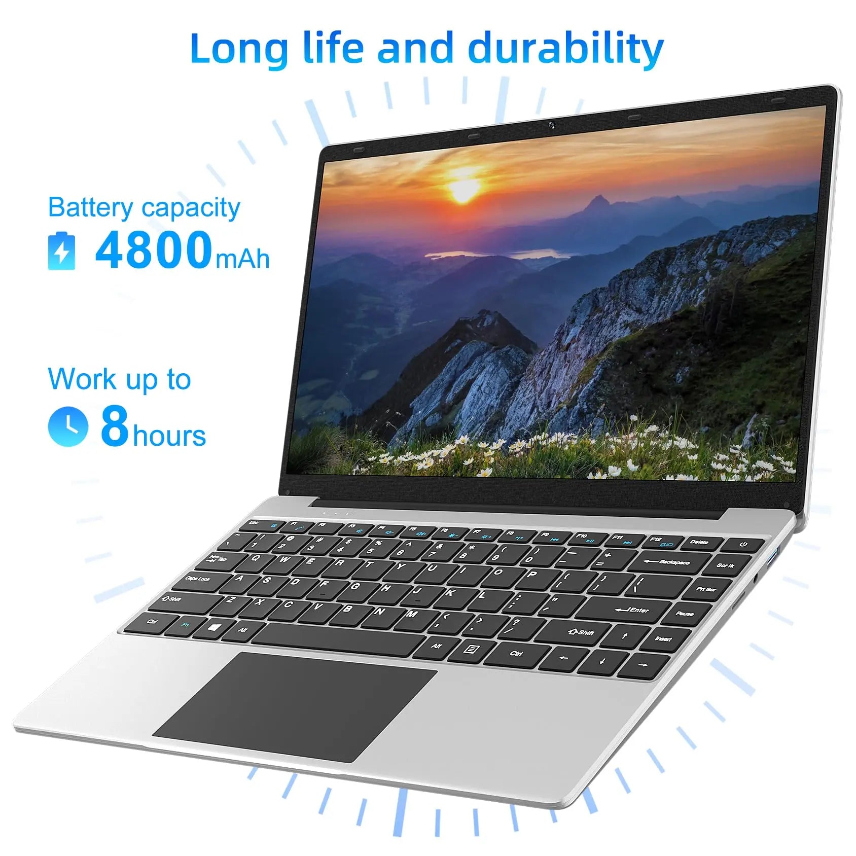 jumper Laptop, Laptops Computer 14", Intel Celeron J4105 CPU(Up to 2.5GHz), Quad Core, 12GB LPDDR4 256GB SSD, FHD 1920x1080 Display, 2 Stereo Speakers - ANM Liquidation