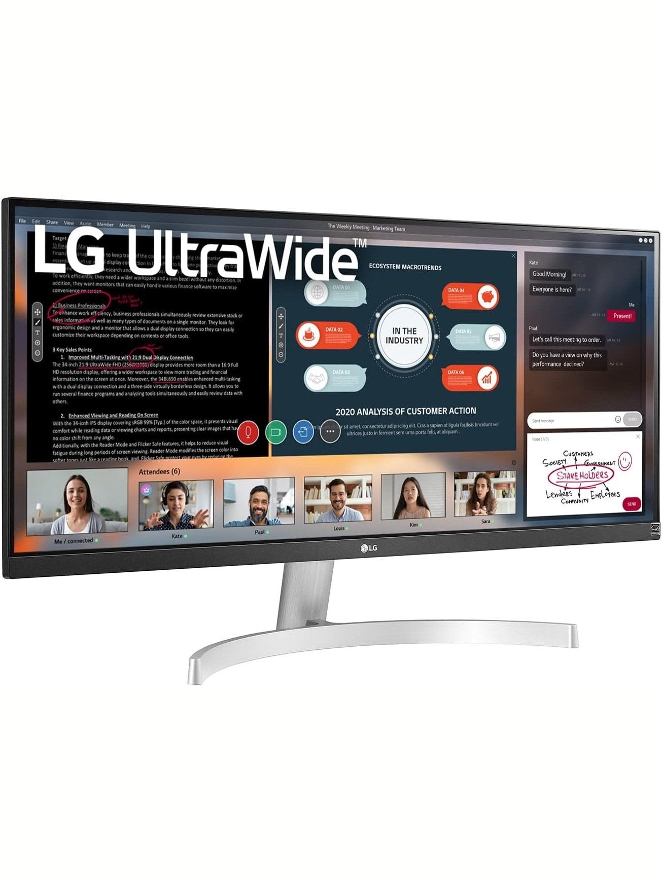 LG UltraWide FHD 29-Inch Computer Monitor 29WQ600-W, IPS with HDR 10 Compatibility, AMD FreeSync, and USB Type-C, Black