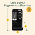 Cuisinart Single Serve Coffee Maker + Coffee Grinder, 48-Ounce Removable Reservoir, Black, DGB-2 - ANM Liquidation