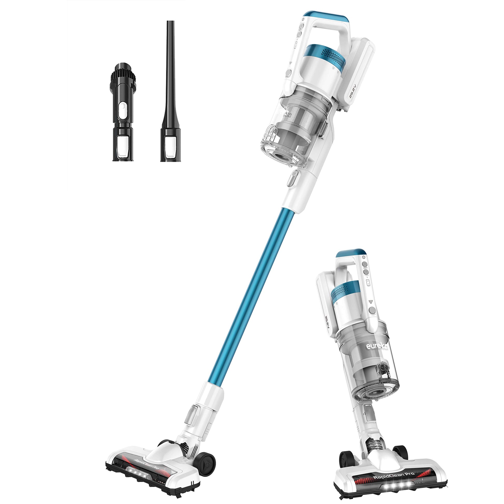 Eureka NEC180 RapidClean Pro Cordless Stick and Handheld Vacuum Cleaner for Hard Floors, Battery-Operated Portable Vacuum Cleaner with Maximum Efficiency Powerful Suction White ANM Liquidation