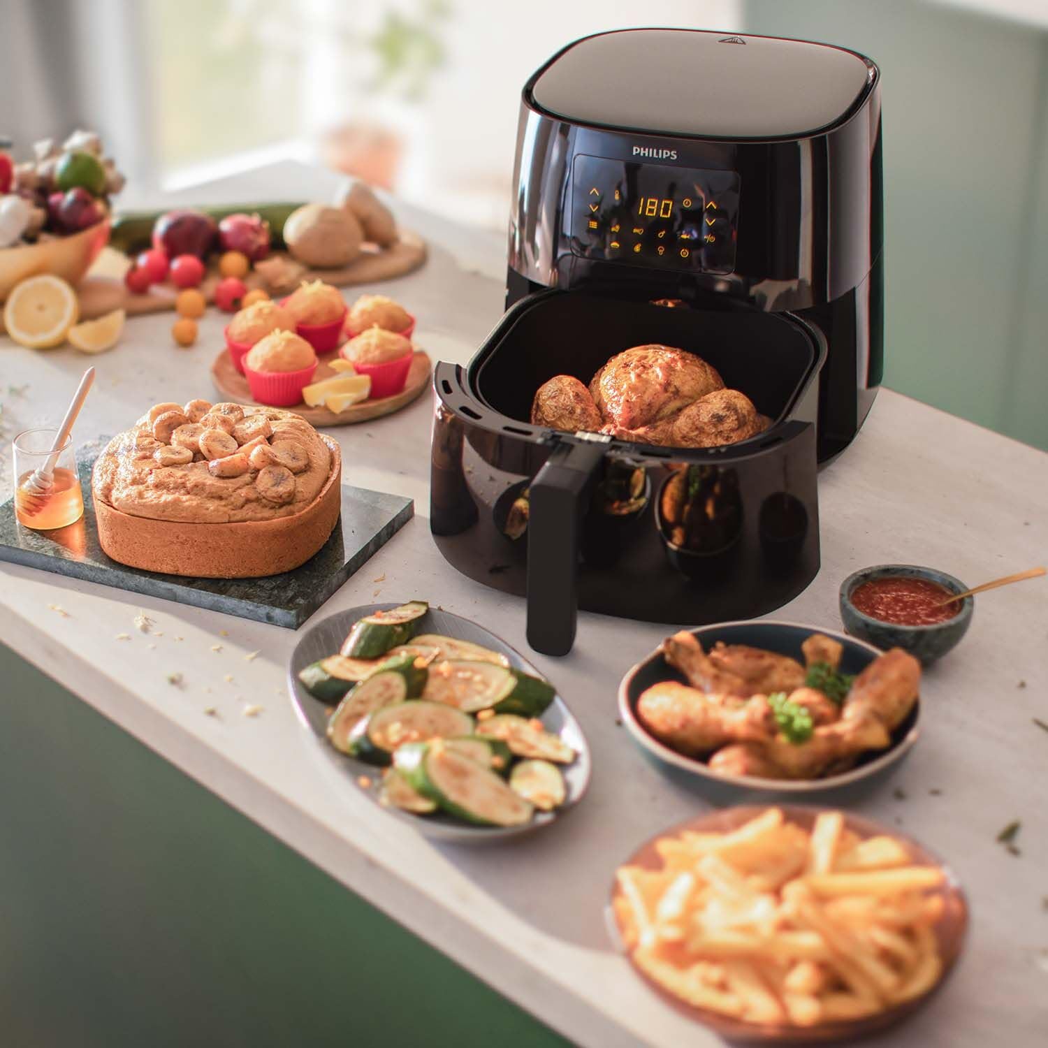 Philips Essential Airfryer XL 2.65lb/6.2L Capacity Digital Airfryer with Rapid Air Technology, Starfish Design, Easy Clean Basket, Black, (HD9270/91) - ANM Liquidation