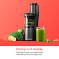 nutribullet Slow Juicer, Slow Masticating Juicer Machine, Easy to Clean, Quiet Motor & Reverse Function, BPA-Free, Cold Press Juicer with Brush, 150 Watts, Charcoal Black, NBJ50300, 24-oz ANM Liquidation