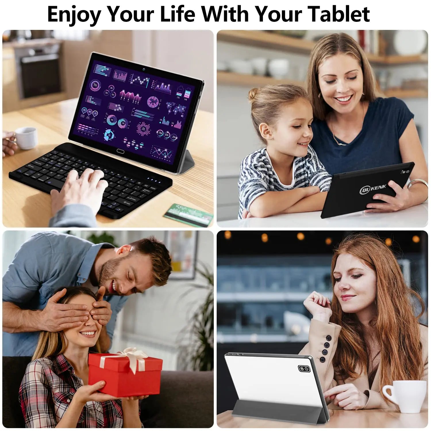 2024 Newest Android 13 Tablet, 2 in 1 Tablet 10.1 Inch, 4G Cellular Tablet with Keyboard, 64GB ROM + 4GB RAM, Octa-Core Processor, 2 Sim Slots, 13MP Camera, GPS/WiFi/Bluetooth/Mouse/Stylus(Black) - ANM Liquidation