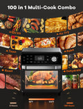 Nuwave TODD ENGLISH Air Fryer Grill Oven Combo, TRUE Char & Flavor, 100 in 1 Super Convection Toaster Oven Countertop, Excellent Thermal Insulation, POWERPORT™ Plug-In Grill, 550°F, Stainless Steel - ANM Liquidation