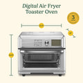 Cuisinart Air Fryer Toaster Oven, Digital Display, Digital 1800 Watt, Adjustable Temperature and Controls, Stainless Steel, TOA-65,Silver - ANM Liquidation