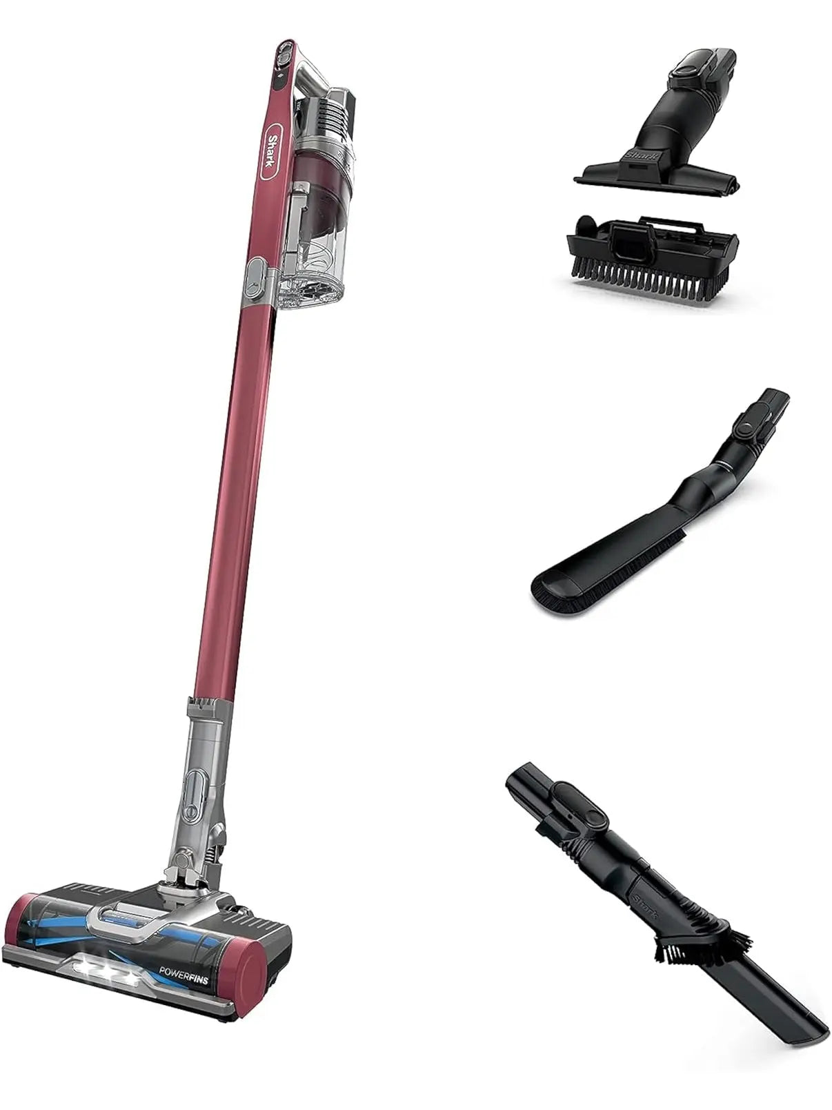 Shark IZ362H Anti-Allergen Cordless Pet Pro Lightweight Stick HEPA Vacuum with Self-Cleaning Brushroll, PowerFins, Crevice, Upholstery, Multi-Tool for Pet Hair, Flex, 40 min runtime, Red, .34-Quart - ANM Liquidation