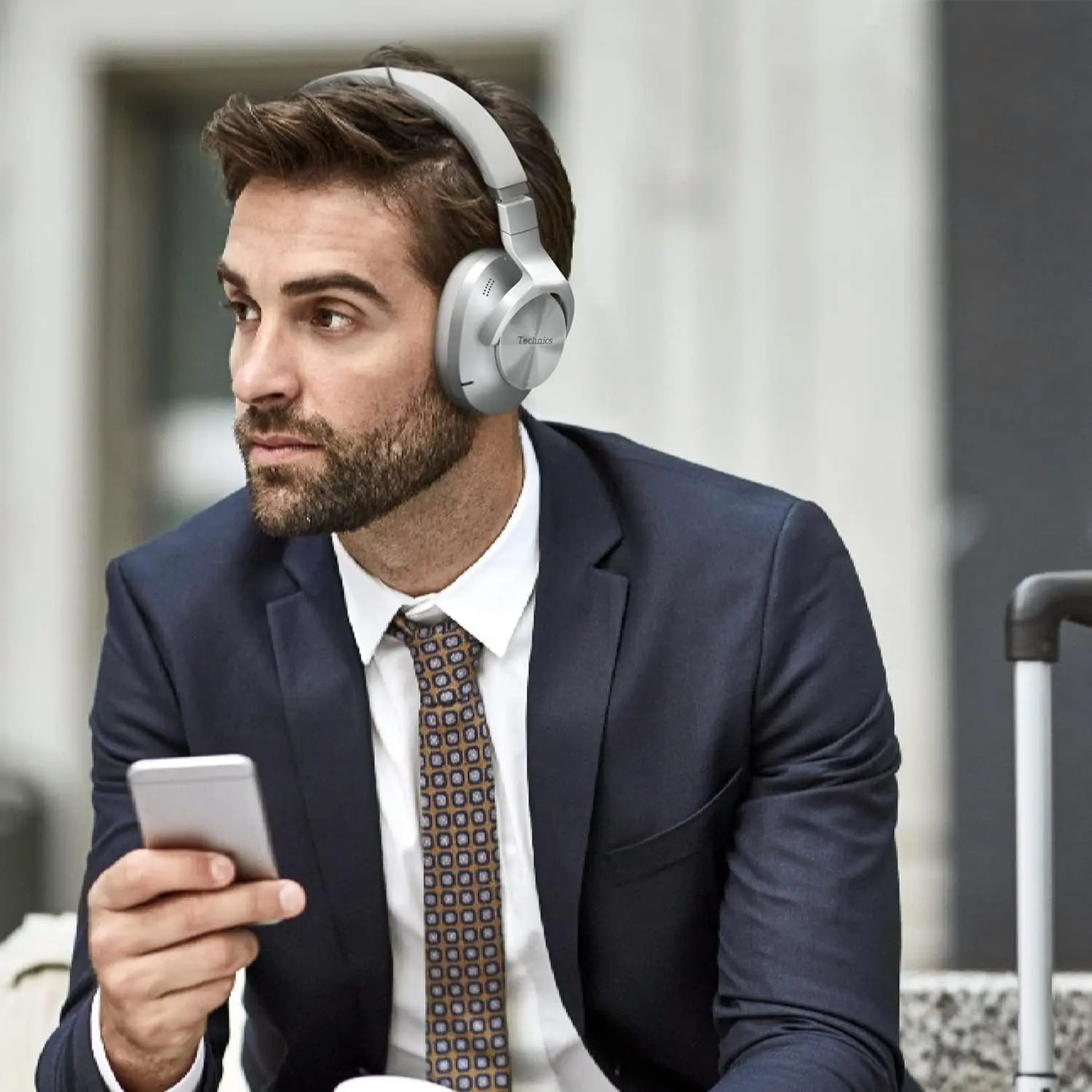 Technics Wireless Noise Cancelling Headphones, 50 Hours Battery Life, High-Fidelity Bluetooth Headphones with Multi-Point Connectivity, Impressive Call Quality, and Comfort Fit - EAH-A800-S Silver - ANM Liquidation