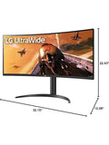 LG UltraWide QHD 34-Inch Curved Computer Monitor 34WQ73A-B, IPS with HDR 10 Compatibility, Built-In-KVM, and USB Type-C, Black