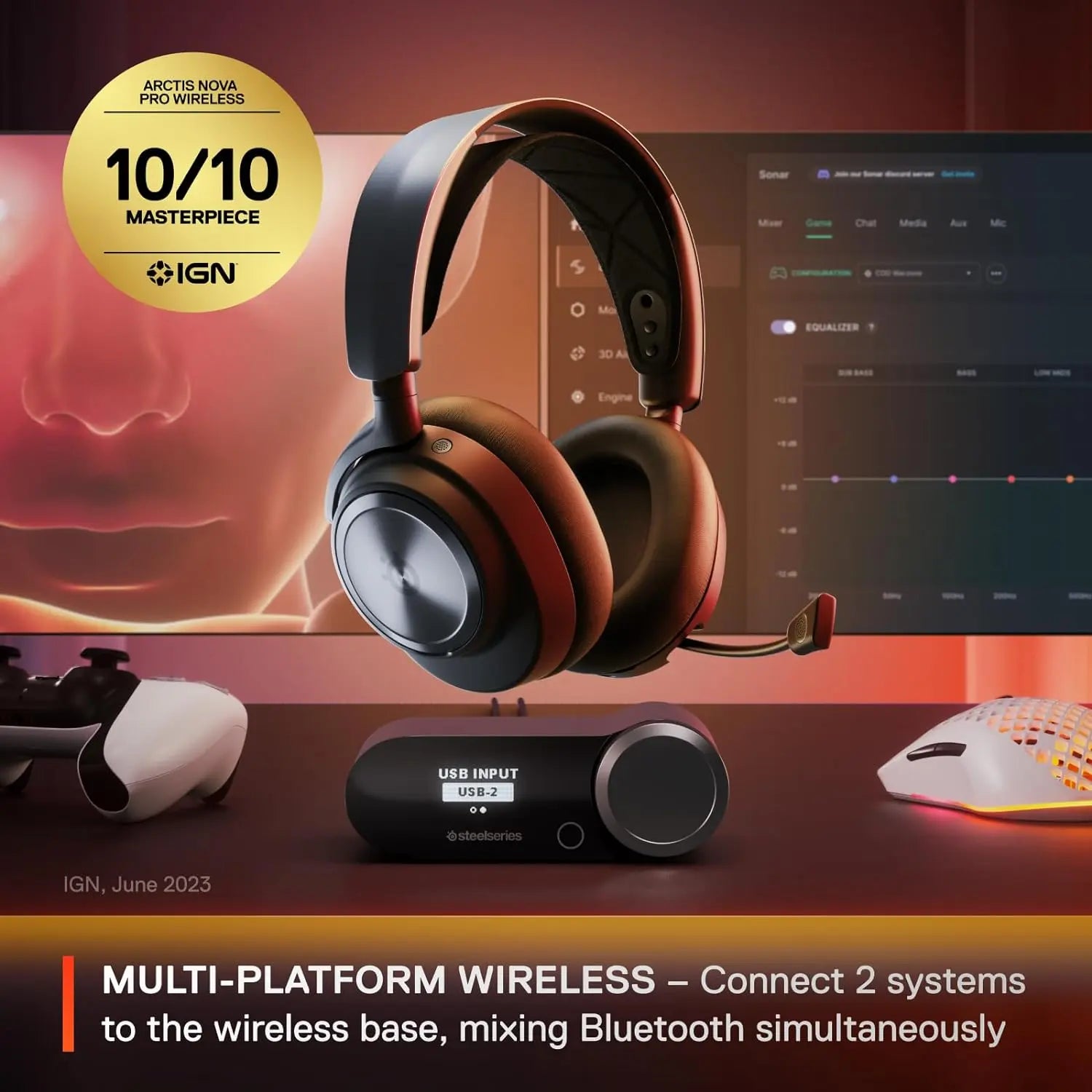 SteelSeries Arctis Nova Pro Wireless Xbox Multi-System Gaming Headset - Premium Hi-Fi Drivers - Active Noise Cancellation Infinity Power System - Stealth Mic - Xbox, PC, PS5, PS4, Switch, Mobile - ANM Liquidation