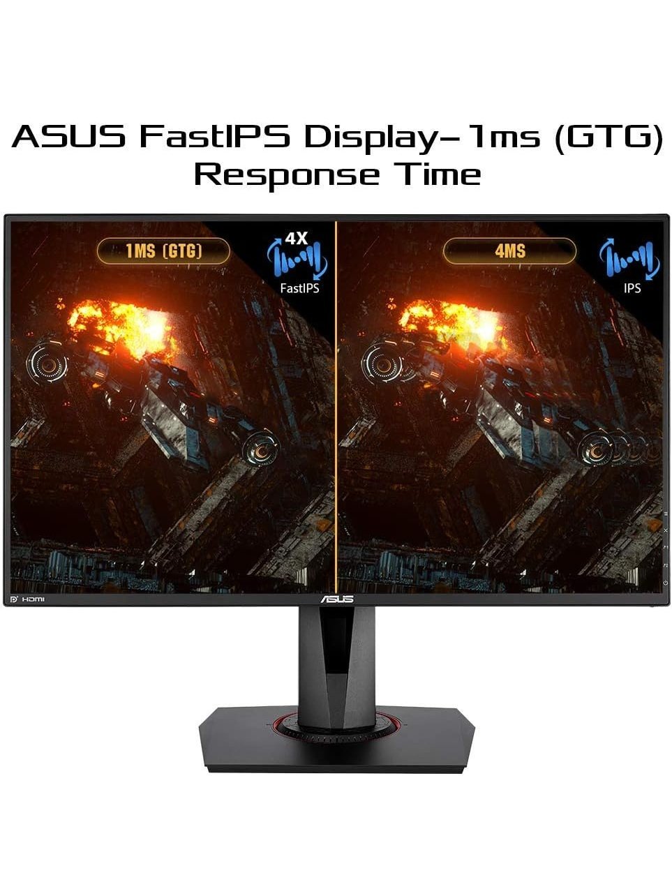 ASUS TUF Gaming VG279QM 27” HDR Monitor, 1080P Full HD 1920 x 1080 , Fast IPS, 280Hz, G-SYNC Compatible, Extreme Low Motion Blur Sync ELMB SYNC , 1ms, DisplayHDR 400,, BLACK