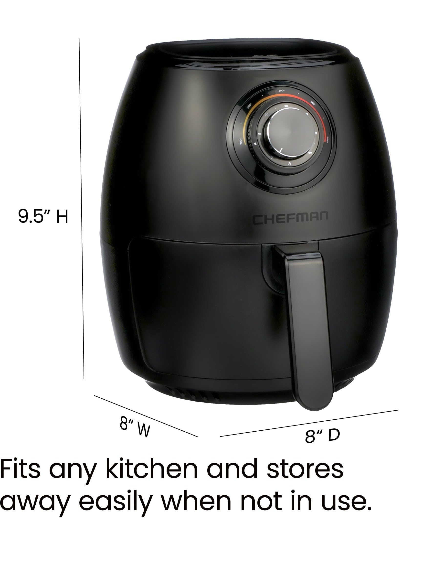 CHEFMAN Multifunctional Digital Air Fryer+ Rotisserie, Dehydrator, Convection Oven, 17 Touch Screen Presets Fry, Roast, Dehydrate, Bake, XL 10L Family Size, Auto Shutoff, Large Easy-View Window, Black ANM Liquidation