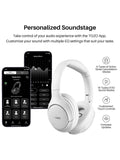 TOZO HT2 Hybrid Active Noise Cancelling Headphones, Wireless Over Ear Bluetooth Headphones, 60H Playtime, Hi-Res Audio Custom EQ via App Deep Bass Comfort Fit Ear Cups, for Home Office Travel White