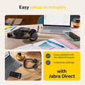 Jabra Evolve2 65 Flex Wireless Stereo Headset - Bluetooth, Noise-Cancelling ClearVoice Technology & Hybrid ANC - Certified for Microsoft Teams - Black - ANM Liquidation