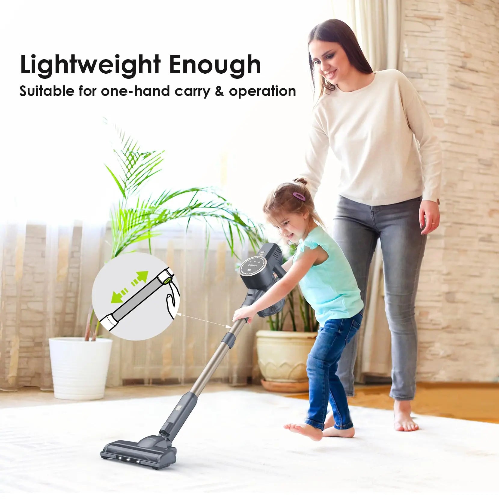 Oraimo Cordless Vacuum, 24KPA Vacuum Cleaner with 270W Brushless Motor, Stick Vacuum with Anti-entangle Floor Brush, Up to 45min Runtime, for Pet Hair Hard Floor Carpet Stair Dorm, 4 HEPA - ANM Liquidation