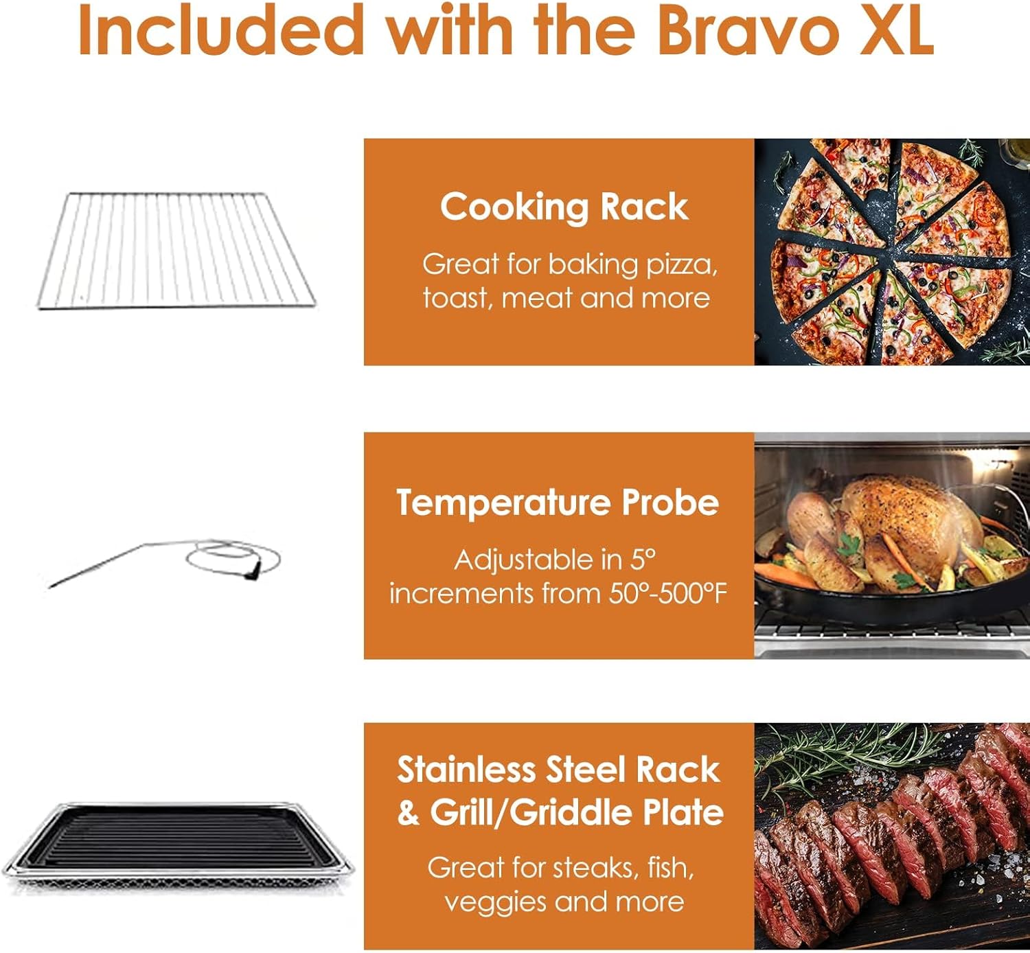 NUWAVE Bravo XL Air Fryer Convection Toaster Oven Countertop, 112-in-1 Smart Grill Combo with Original Flavors & Marks, Adjustable Heating Zones for Pizza, Roast, Bake, 50-500°F, Stainless Steel, 30QT - ANM Liquidation