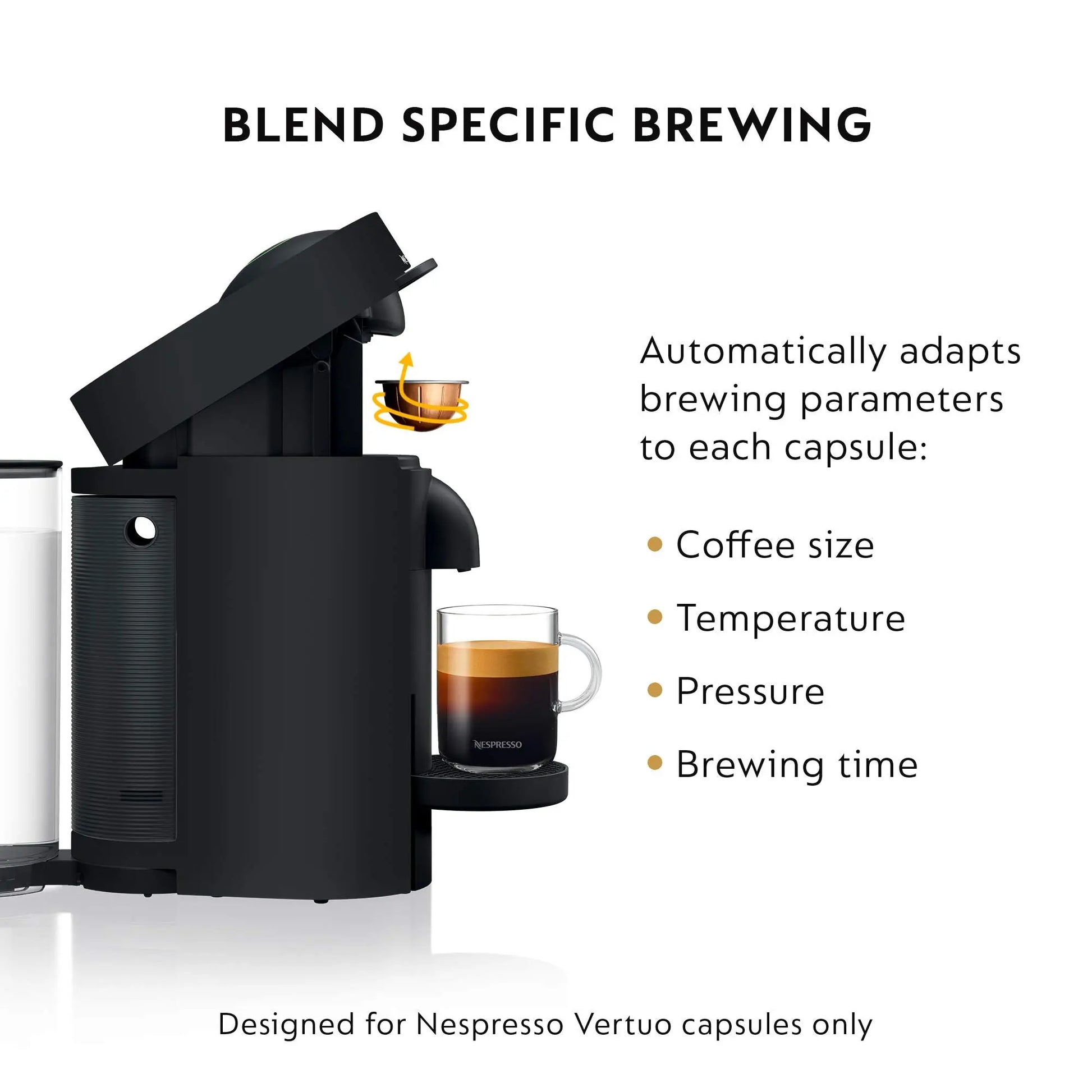 Nespresso Vertuo Plus Deluxe Coffee and Espresso Maker by De'Longhi, Matte Black - ANM Liquidation