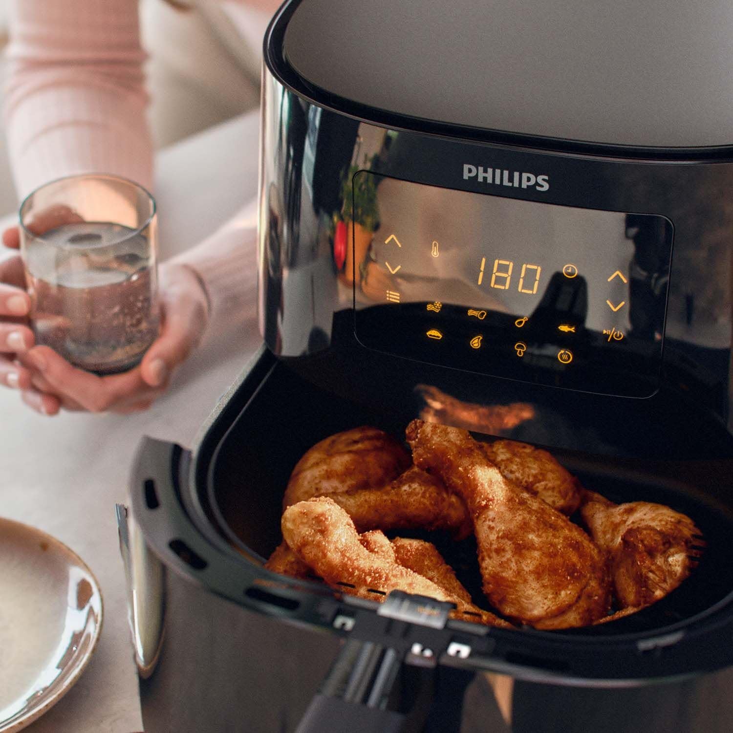 Philips Essential Airfryer XL 2.65lb/6.2L Capacity Digital Airfryer with Rapid Air Technology, Starfish Design, Easy Clean Basket, Black, (HD9270/91) - ANM Liquidation