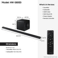 SAMSUNG HW-S800B/ZA 3.2.1ch Soundbar w/ Wireless Dolby Atmos DTS Virtual:X, Ultra Slim Design, Q Symphony, SpaceFit Sound, Airplay 2, Game Pro Mode, Alexa Built-In, 2022, Black - ANM Liquidation