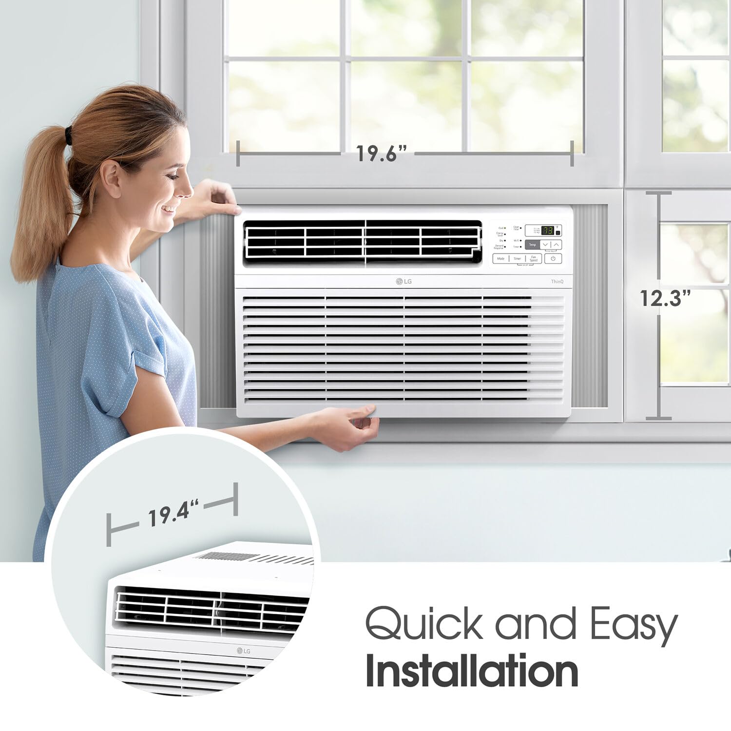 LG LW1824RD, White 18,000 Window Air Conditioner, 230/208V, 1,000 Sq.Ft. (25' x 40' Room Size), Quiet Operation, Electronic Control with Remote, 3 Cooling & Fan Speeds, Auto Restart, 18000 BTU ANM Liquidation