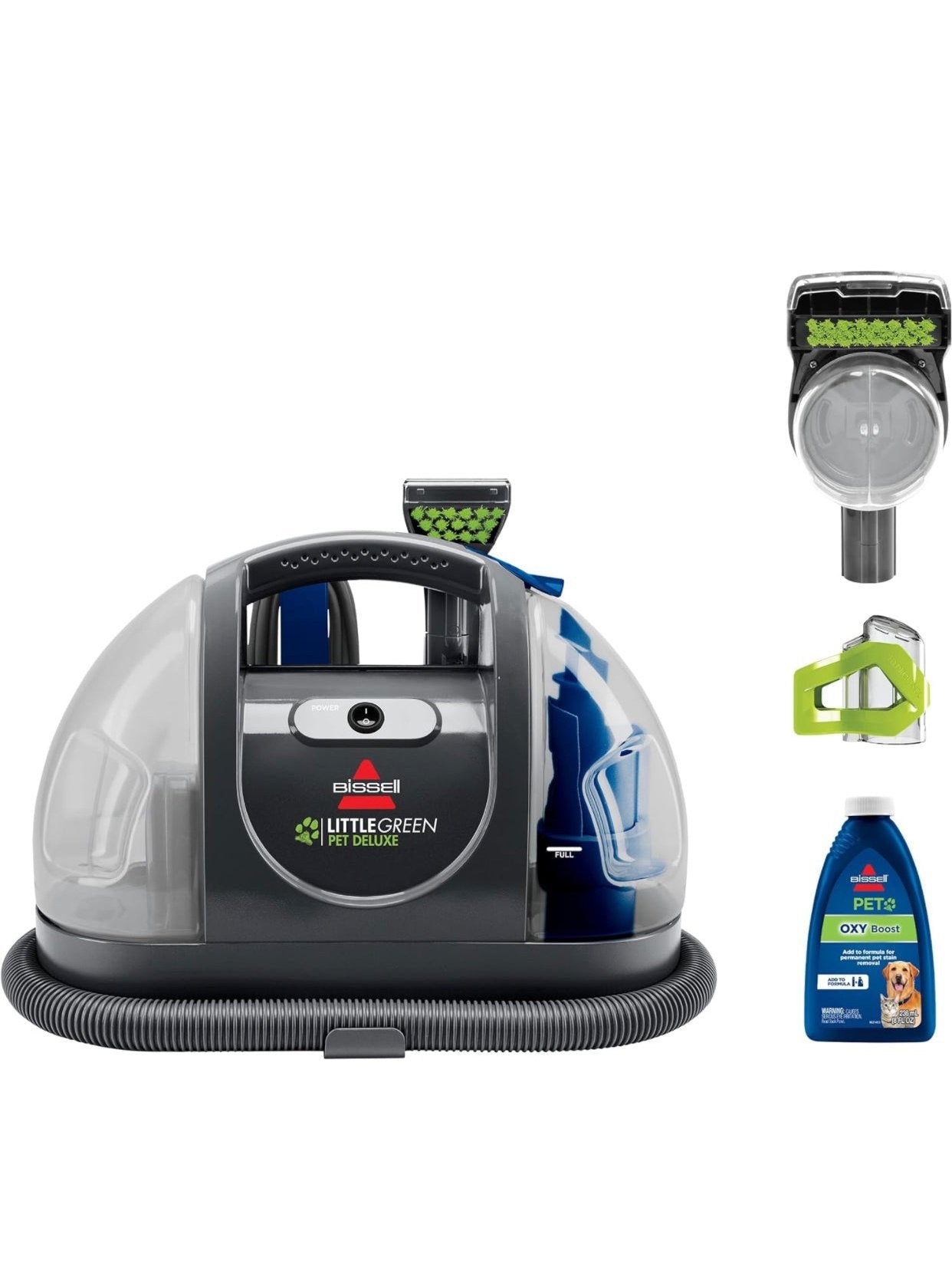 Bissell Little Green Pet Deluxe Portable Carpet Cleaner and Car/Auto Detailer, 3353, Gray/Blue