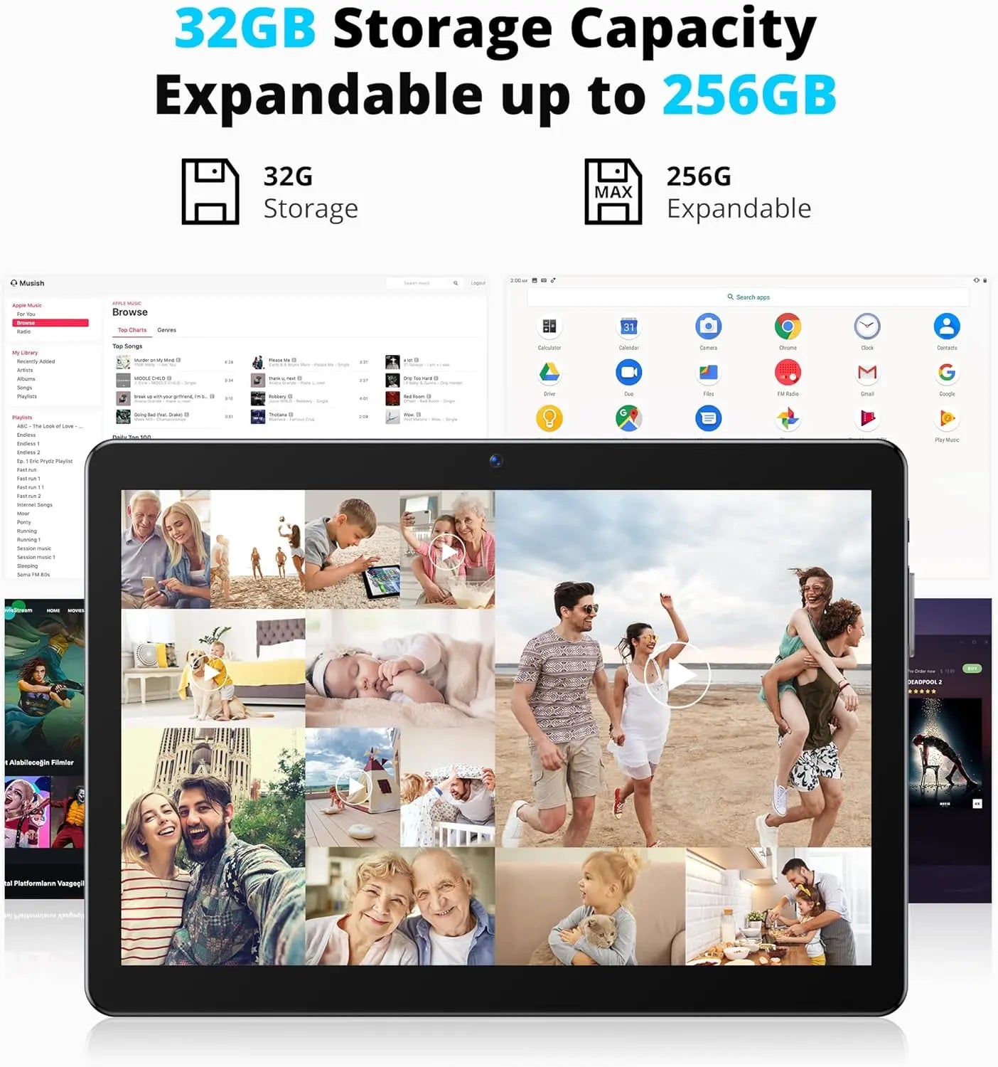 Dragon Touch MAX10 Android Tablets 10 inch Tablet with 32GB Storage, 256GB Expandable Storage, Android 12, 3GB RAM, Quad-Core Processor, HD IPS Display, 5G WiFi, USB Type C Port (2023 Release) - ANM Liquidation