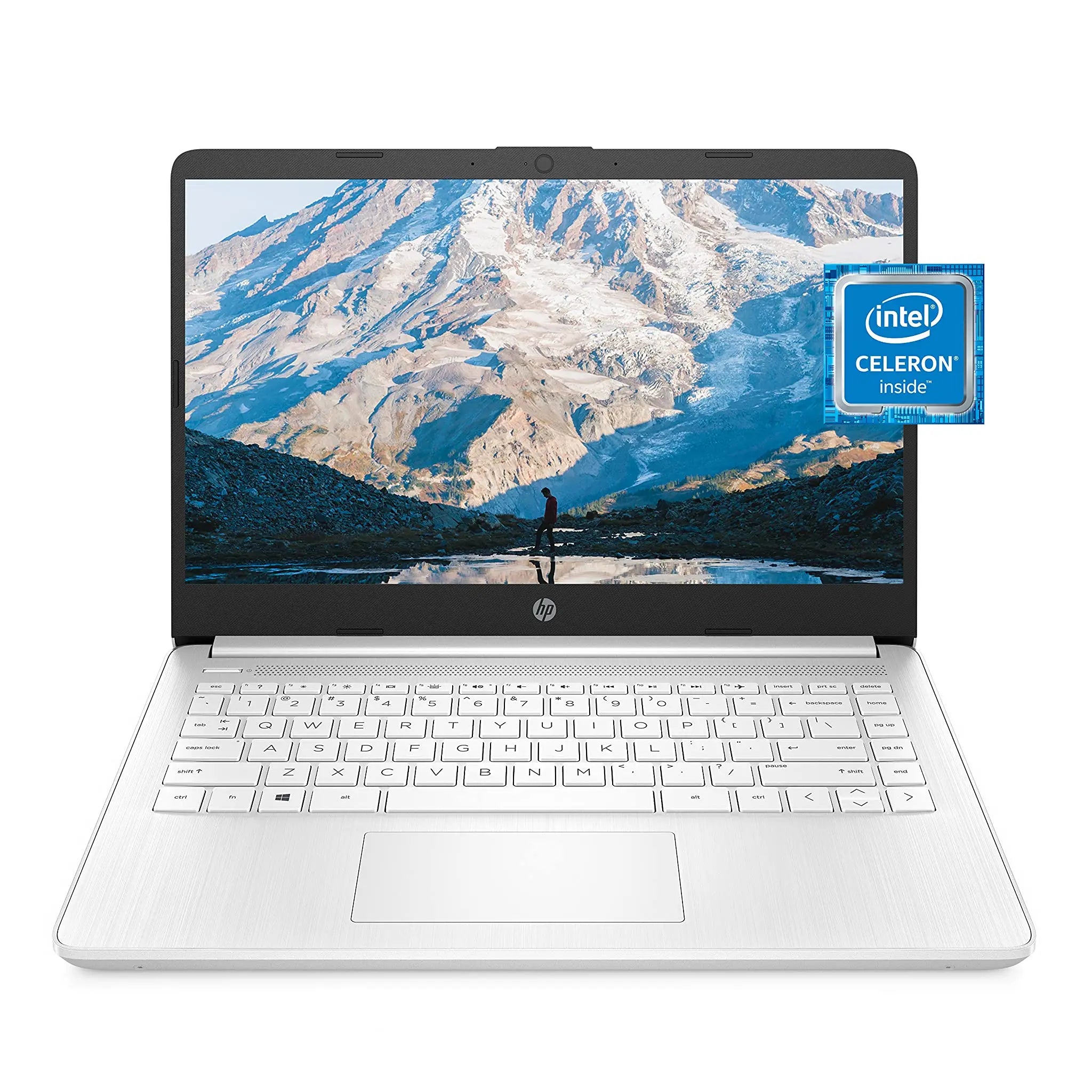 HP 14 Laptop, Intel Celeron N4020, 4 GB RAM, 64 GB Storage, 14-inch Micro-edge HD Display, Windows 11 Home, Thin & Portable, 4K Graphics, One Year of Microsoft 365 (14-dq0040nr, Snowflake White) - ANM Liquidation