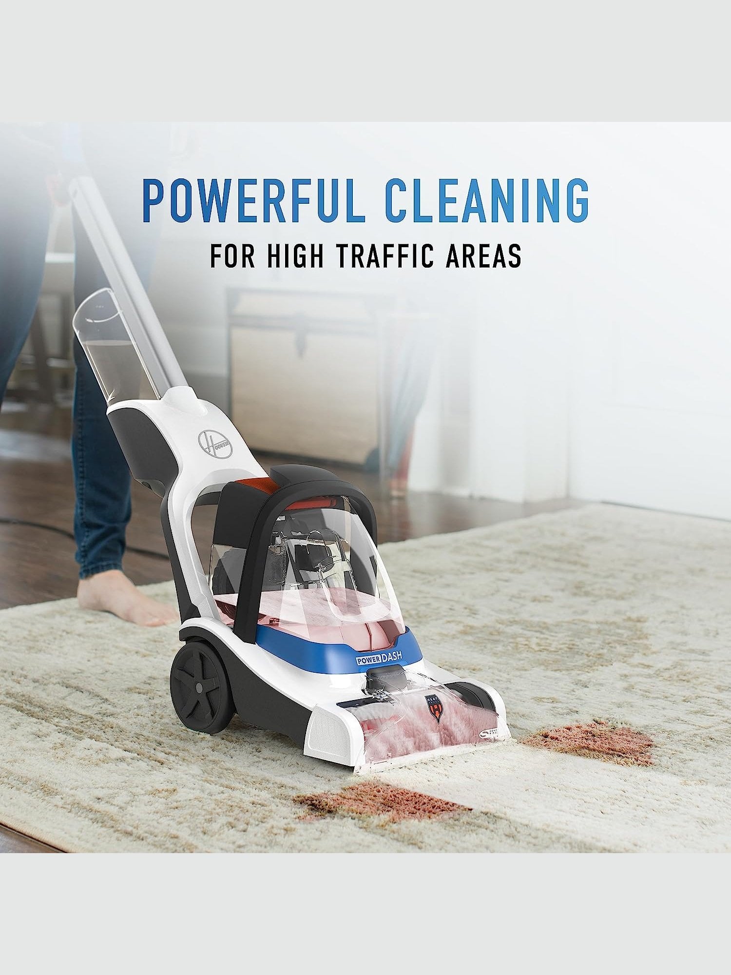 Hoover PowerDash Pet Compact Carpet Cleaner Machine, Carpet Shampooer, Lightweight, Powerful Pet Stain Remover, FH50700, Blue