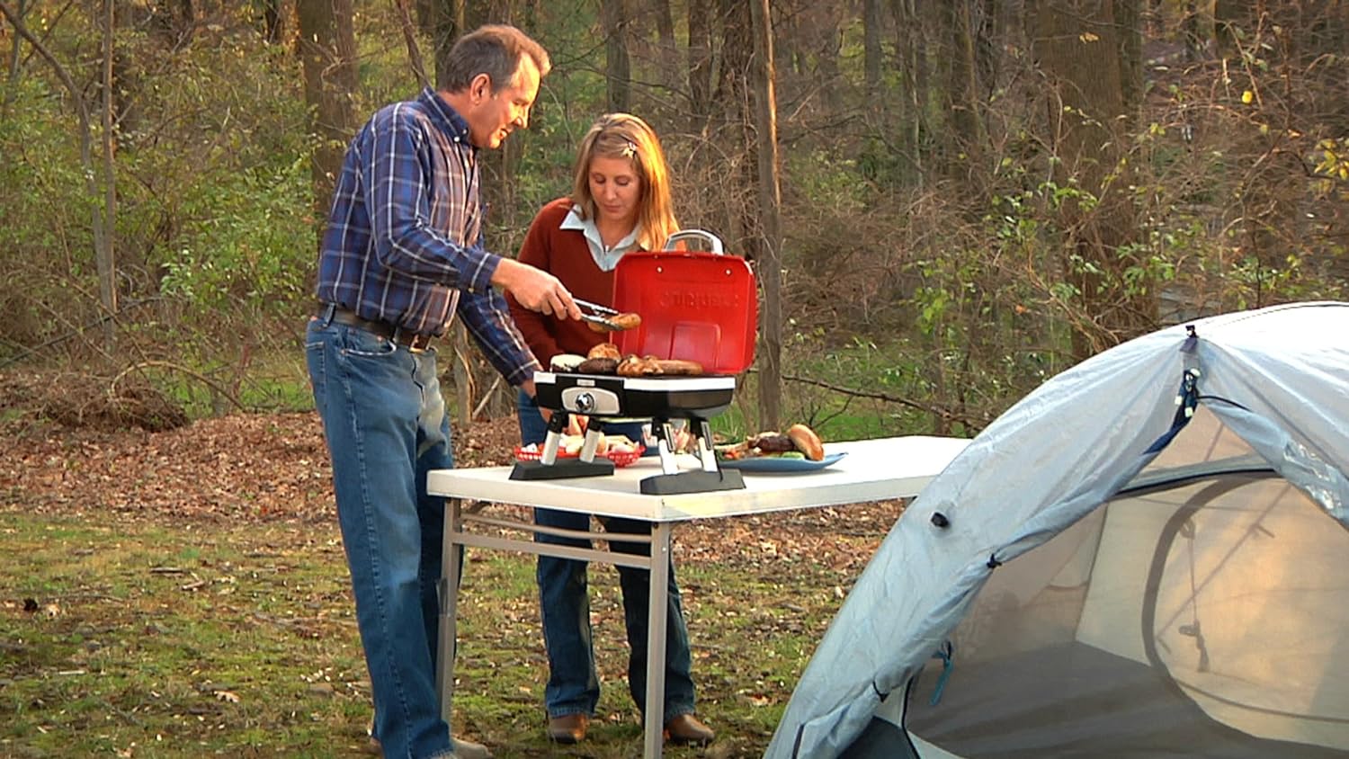 Cuisinart CGG-180T Petit Gourmet Portable Tabletop Propane Gas Grill, Red 17.6 x 18.6 x 11.8-Inch - ANM Liquidation