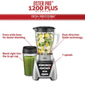 Oster Blender | Pro 1200 with Glass Jar, 24-Ounce Smoothie Cup, Brushed Nickel - ANM Liquidation