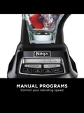 Ninja BL770 Mega Kitchen System, 1500W, 4 Functions for Smoothies, Processing, Dough, Drinks & More, with 72-oz.* Blender Pitcher, 64-oz. Processor Bowl, 2 16-oz. To-Go Cups & 2 Lids, Black