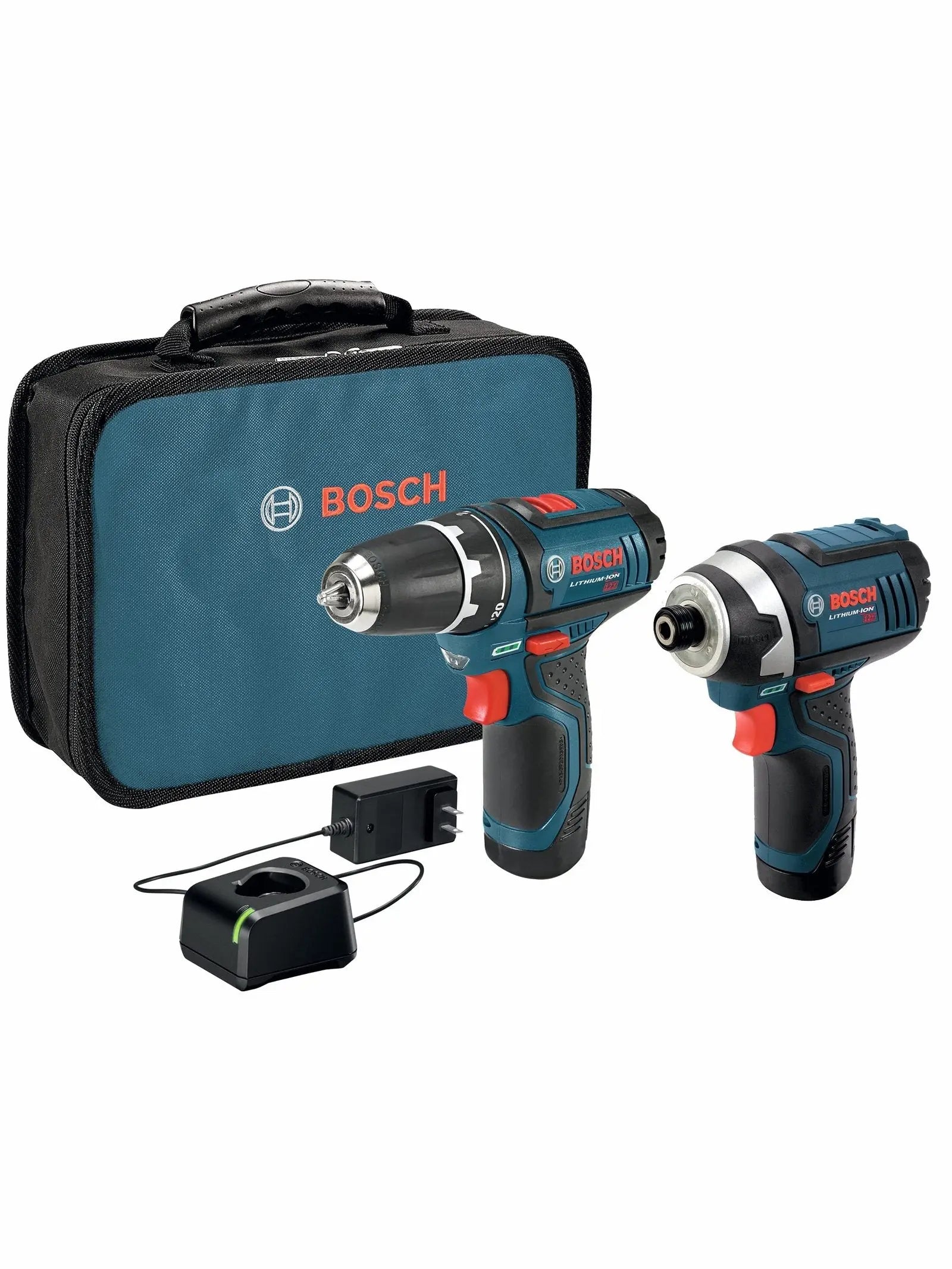 BOSCH CLPK22-120 12V Max Cordless 2-Tool 3/8 in. Drill/Driver and 1/4 in. Impact Driver Combo Kit with 2 Batteries, Charger and Case,Blue - ANM Liquidation