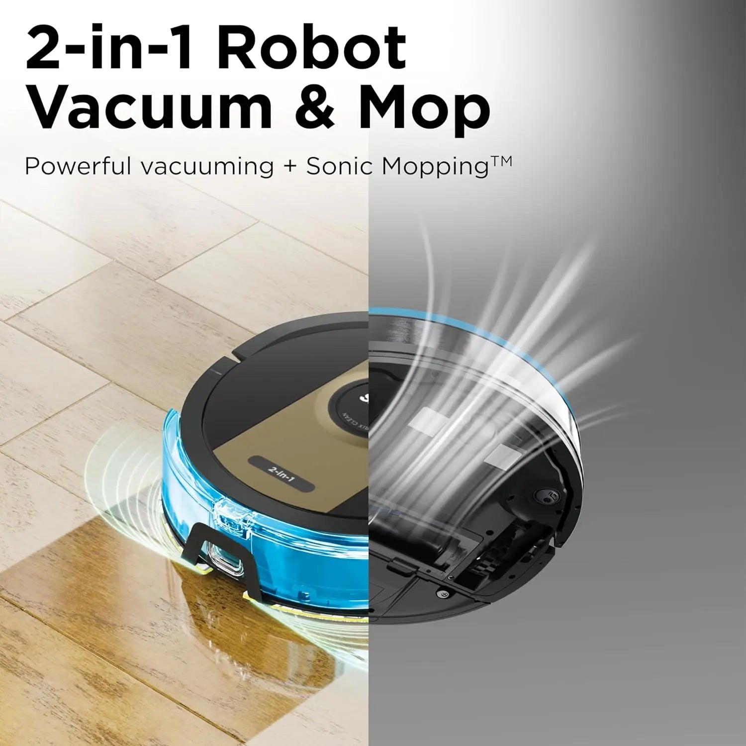 Shark RV2410WD IQ 2-in-1 Robot Vacuum and Mop with Row-by-Row Cleaning, Perfect for Pet Hair, Compatible with Alexa, Black/Bronze, Black/Gold, No Self-Empty Base - ANM Liquidation