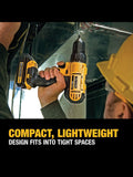 DEWALT 20V Max Cordless Drill/Driver Kit, Compact, 1/2-Inch DCD771C2 , Yellow