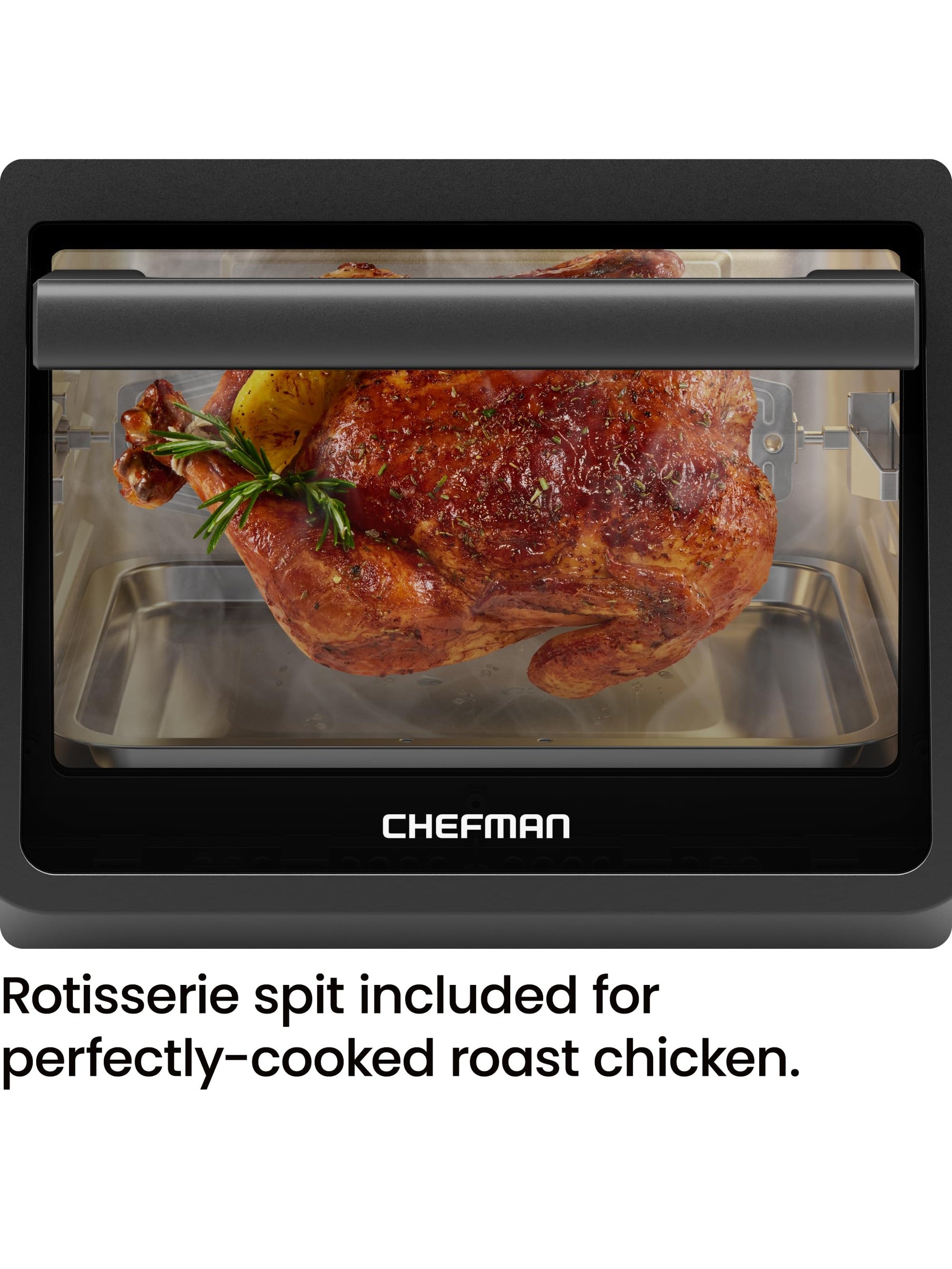 CHEFMAN Multifunctional Digital Air Fryer+ Rotisserie, Dehydrator, Convection Oven, 17 Touch Screen Presets Fry, Roast, Dehydrate, Bake, XL 10L Family Size, Auto Shutoff, Large Easy-View Window, Black ANM Liquidation