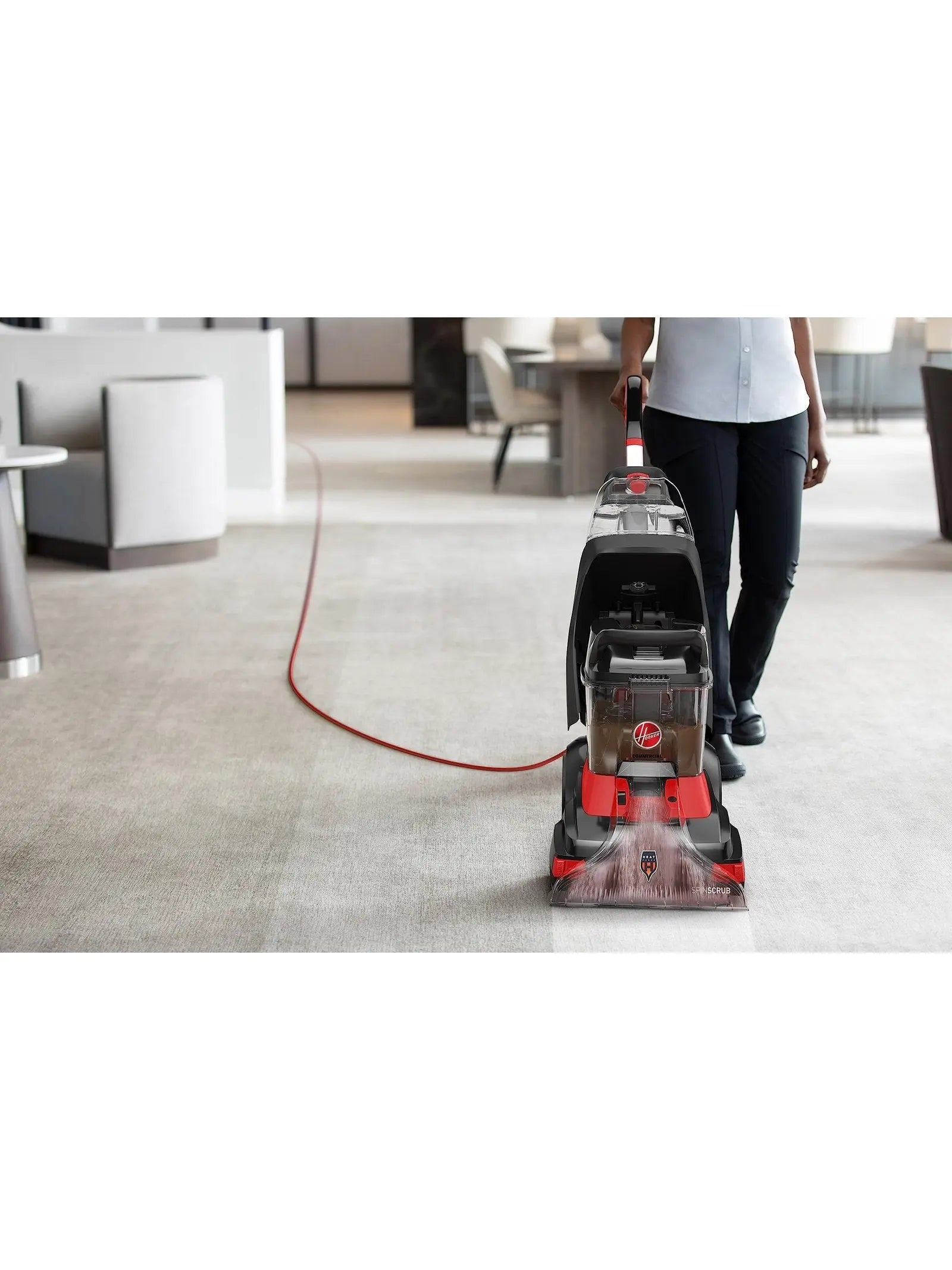 Hoover Commercial PowerScrub XL Spot Extractor, Carpet Cleaner Machine, Upright Shampooer, Commercial Grade Stain Remover, Powerful Deep Cleaner with Heated Drying, CH68000V, Black