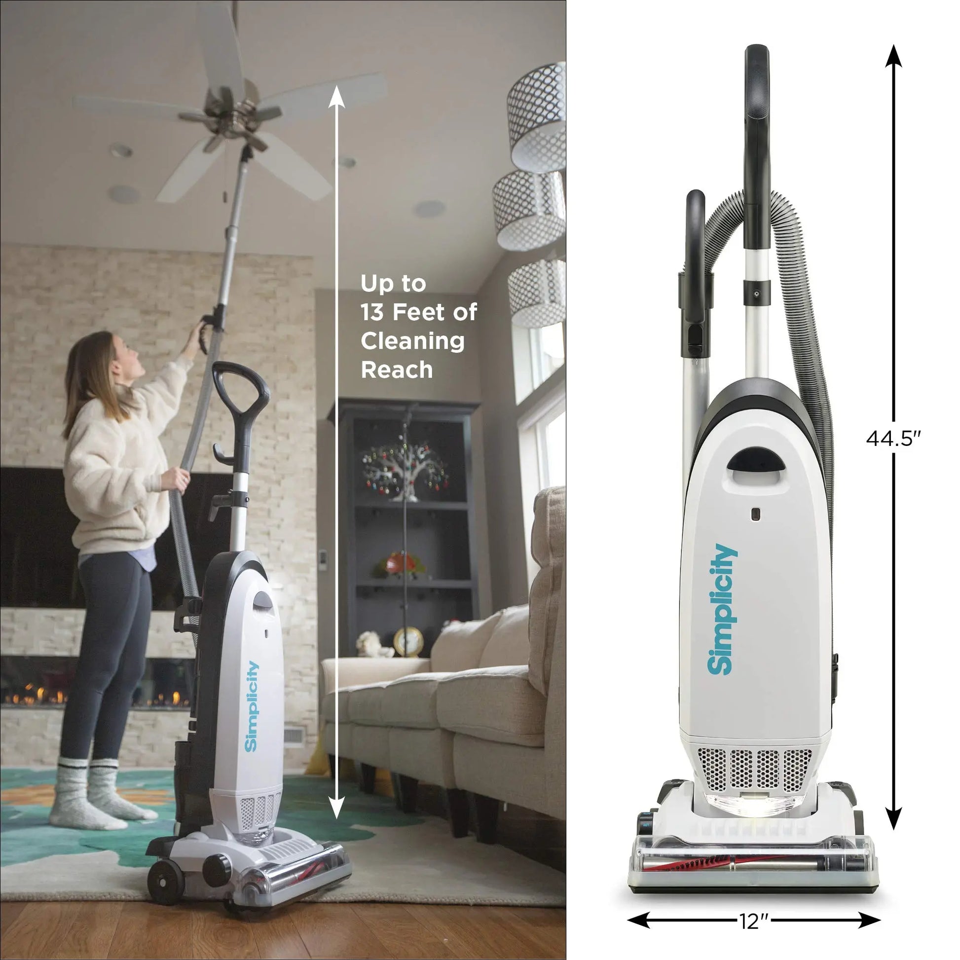 Simplicity Vacuums Allergy Bagged Vacuum Cleaner for Carpet and Hardwood, Multi Surface Upright Vacuum Cleaner with Certified HEPA Vacuum, Pet Vacuum, S20EZM - ANM Liquidation