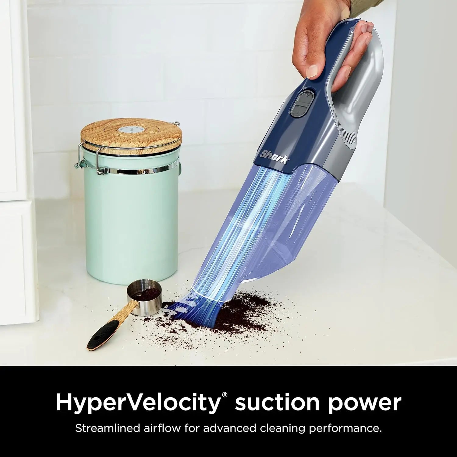 Shark CH701 Cyclone PET Handheld Vacuum with PetExtract Hair, 8" Crevice Tool, HyperVelocity Suction, Navy Blue/Grey, No Size, 1.51 pounds - ANM Liquidation