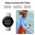 Google Pixel Watch 2 (Previous Model) with the Best of Fitbit - Heart Rate Tracking, Stress Management, Safety Features - Android Smartwatch - Matte Black Aluminum Case - Obsidian Active Band - WI-FI ANM Liquidation