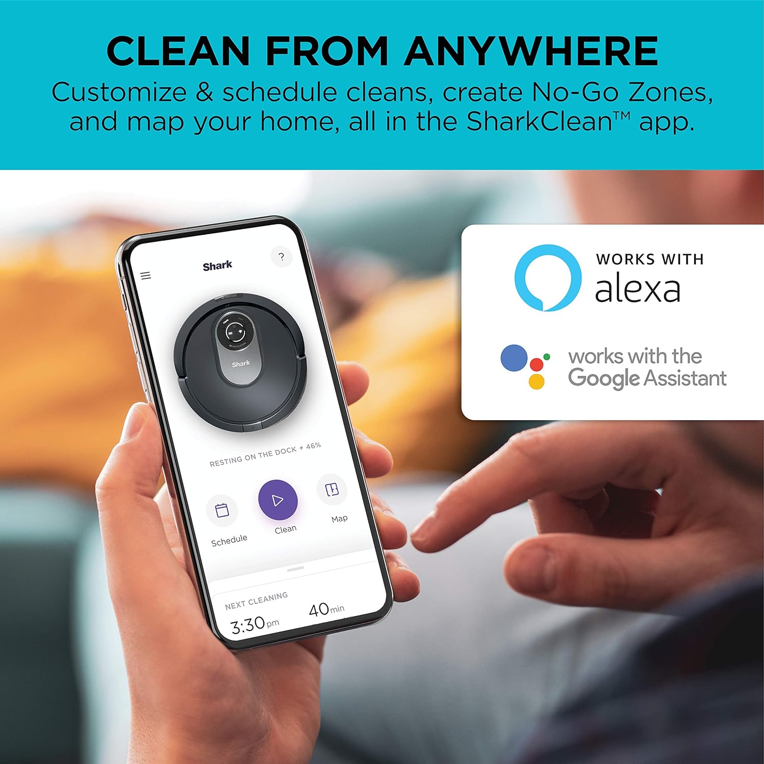 Shark AI Robot Vacuum, Smart Mapping|Scheduling|Pet Hair Pick Up|Logical Navigation, Black/Silver (RV2001), Carpet - ANM Liquidation