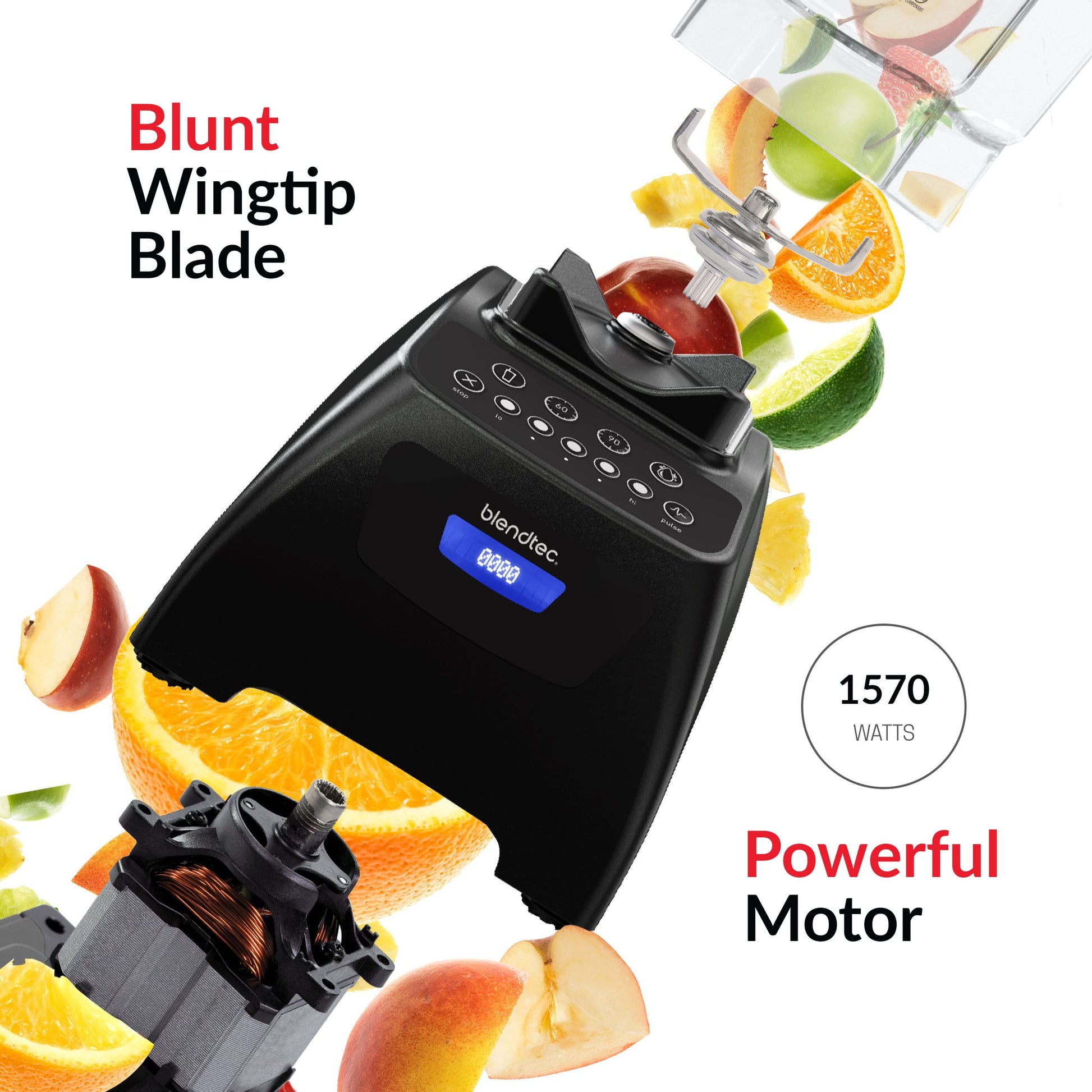 Blendtec Classic 575 Blender, 90 oz WildSide+ Jar, Spoonula Spatula, and Recipe Book Bundle - Black - ANM Liquidation