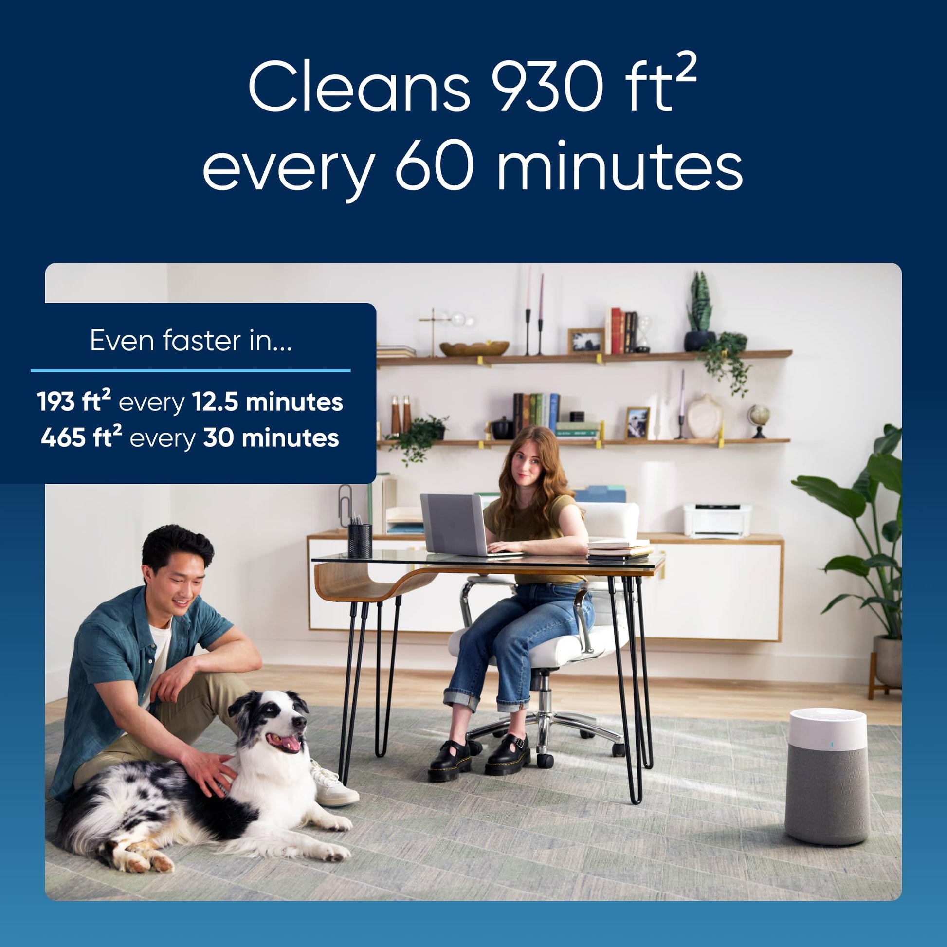 BLUEAIR Air Purifiers for Large Home Room, HEPASilent Air Purifiers for Bedroom, Pets Allergies Virus Air Cleaner for Dust Mold, Blue Pure 311i+ Max - ANM Liquidation