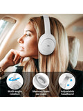 TOZO HT2 Hybrid Active Noise Cancelling Headphones, Wireless Over Ear Bluetooth Headphones, 60H Playtime, Hi-Res Audio Custom EQ via App Deep Bass Comfort Fit Ear Cups, for Home Office Travel White