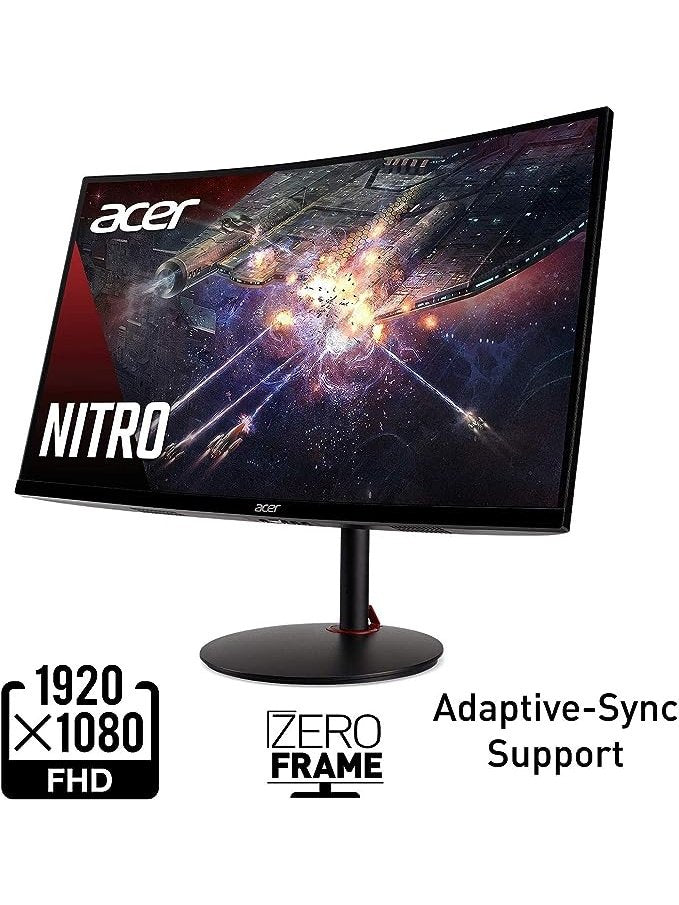 Acer Nitro XZ270 Xbmiipx 27" 1500R Curved Full HD 1920 x 1080 VA Zero-Frame Gaming Monitor with Adaptive Sync, 240Hz Refresh Rate and 1ms VRB Display Port & 2 x HDMI 2.0 Ports , Black