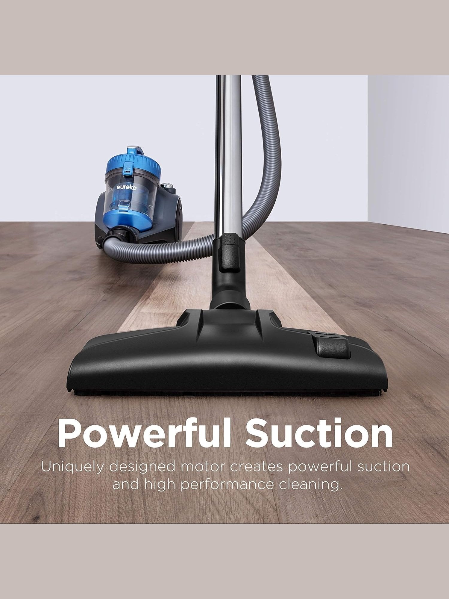 Eureka WhirlWind Bagless Canister Vacuum Cleaner, Lightweight Vac for Carpets and Hard Floors, Blue