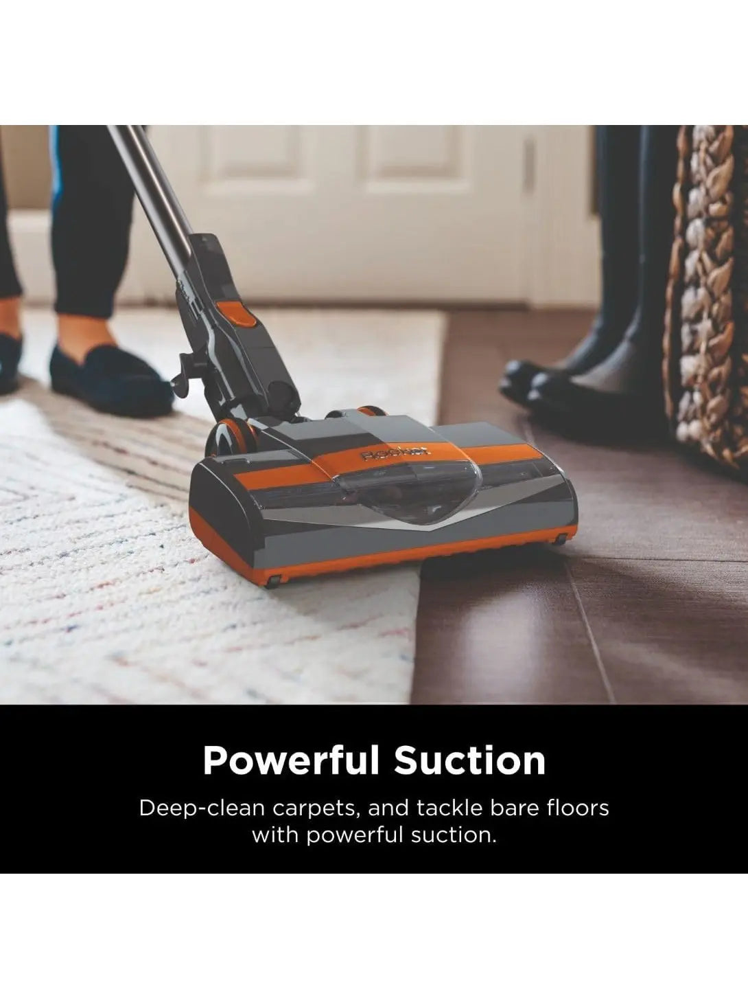 Shark Rocket HV302 Ultra-Light Corded Bagless Vacuum for Carpet and Hard Floor Cleaning with Swivel Steering, Orange