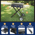 Razor Griddle Gas Grill & Griddle for Backyard Cooking and Camping, Portable Grill with Cart & Side Shelf ANM Liquidation